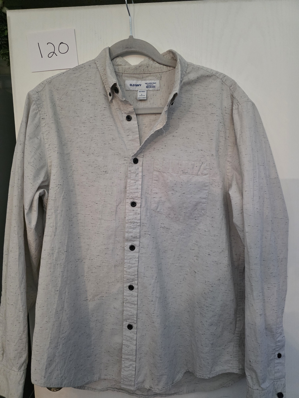 Old Navy Men's Long-Sleeve Button-Up Shirt - Light Heather Gray